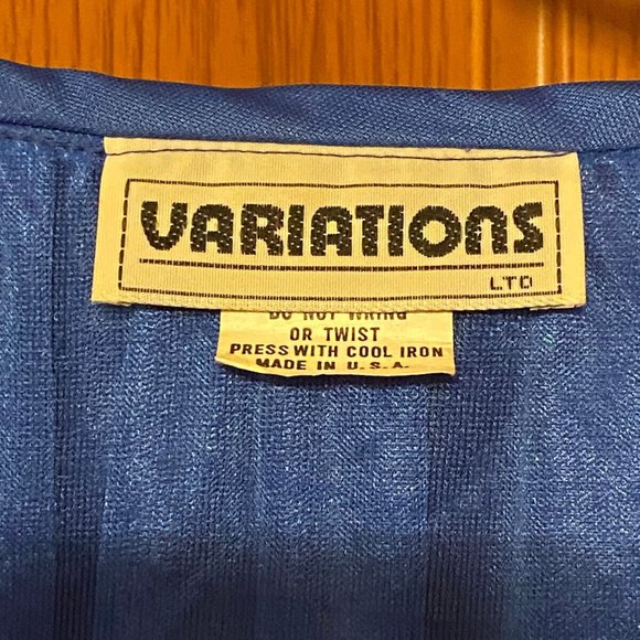 VINTAGE 90's VARIATIONS LTD Womens Satiny Royal Blue Drapery Cocktail Dress Sz 3 - Picture 12 of 12